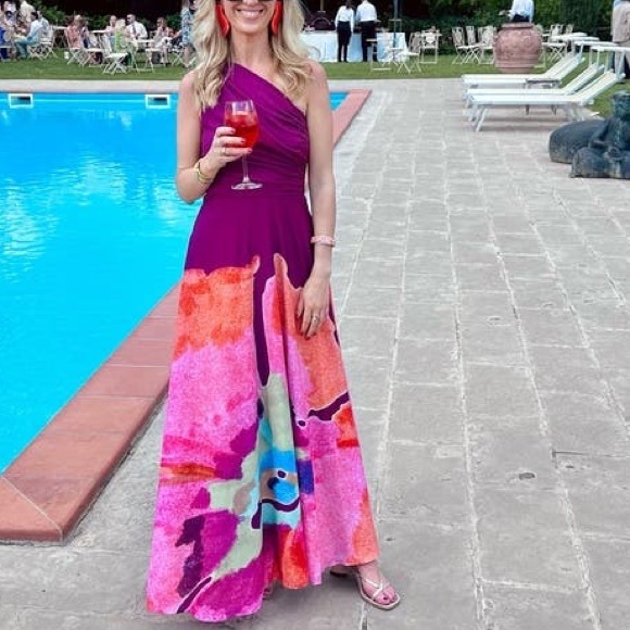 AMUR‎ ATLAS ONE SHOULDER GOWN Dress 2 - Picture 1 of 6